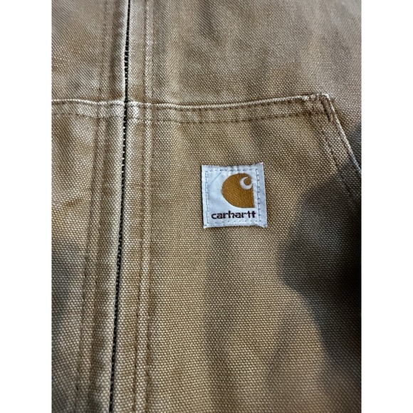Vintage Carhartt J140 BRN Brown Mens Washed Duck Cotton Active Jacket Medium M C - Picture 3 of 16